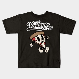 Vintage Funny Pizza Retro 80s Food Kids T-Shirt